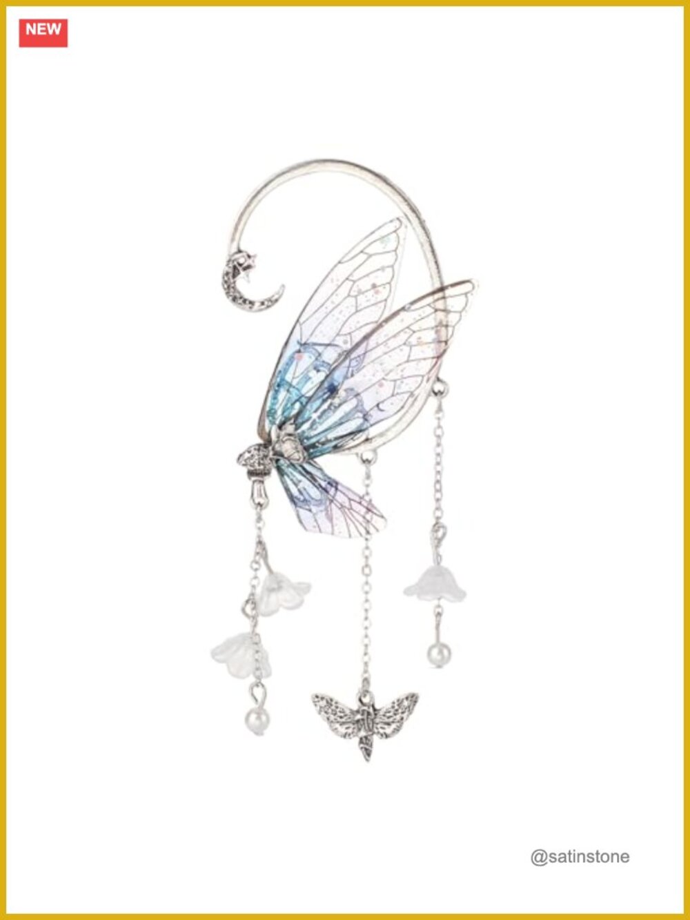 Elf Fairy Ear Cuff Butterfly Tassel Ear Clips Cosplay Costume Jewelry